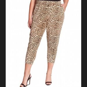 Jessica Simpson Brown Tan Snow Washed Floral Pull on Cropped Ankle Sweatpants